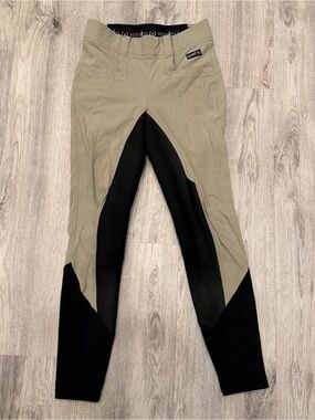 Kerrits Equestrian Riding Breeches Size 5 Tan Black Knee Patch Pants
